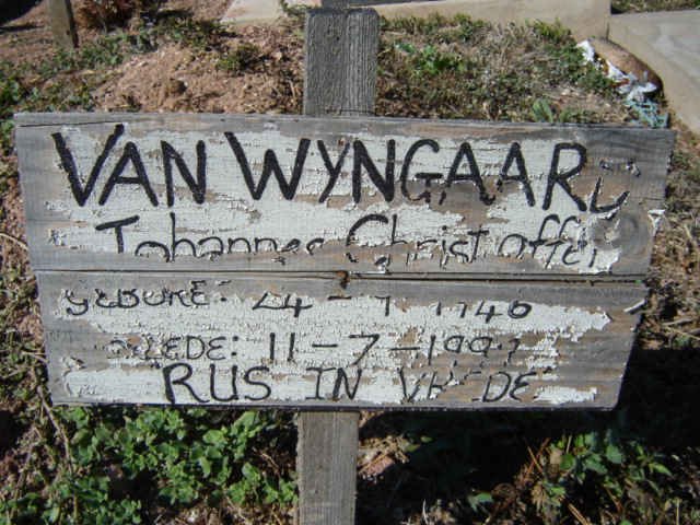 WYNGAARD Johannes Christoffel, van 1946-1999