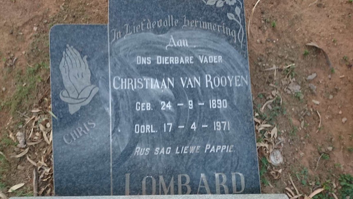 LOMBARD Christiaan van Rooyen 1890-1971